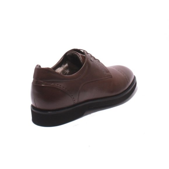 ROBERTO SERPENTINI 22404 Brown Leather Lace-Up Shearling Shoes main image 4